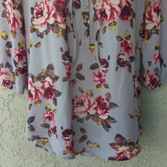Vera Wang princess chiffon sheer floral blouse exc - Picture 7 of 8